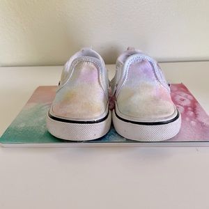 Watercolor Tie-Dye Style Velcro Vans, Size 4 Toddler, Great Condition